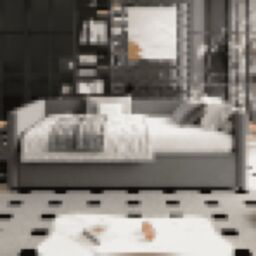 Matteo Upholstered bed, 3FT single bed bottom with bed 90x190cm, can be joined into a double bed, daybed sofa bed in Grey - Size: Single Fitted - thumbnail 2