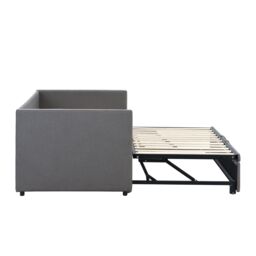 Matteo Upholstered bed, 3FT single bed bottom with bed 90x190cm, can be joined into a double bed, daybed sofa bed in Grey - Size: Single Fitted - thumbnail 9