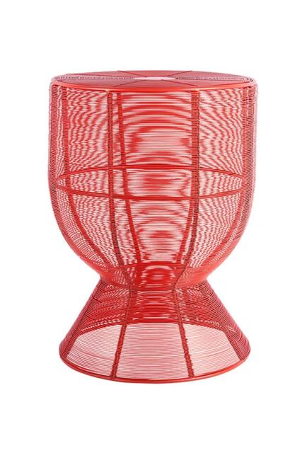 PRESENT TIME Leitmotiv Iron Side Table Cuerda Tambor - Bright Scarlet Red - image 1