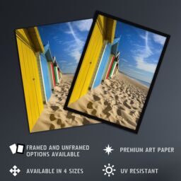 "Artery8 Bournemouth Beach Huts Photo Summer England Framed Art Print in Blue - Size: W12"" x H16""" - thumbnail 2