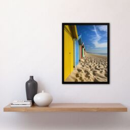 "Artery8 Bournemouth Beach Huts Photo Summer England Framed Art Print in Blue - Size: W12"" x H16""" - thumbnail 4