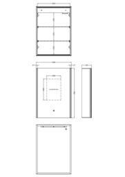 Balterley Rectangular 1 Door Touch Mirror Cabinet, Demister 500mm - White/Chrome in Silver - thumbnail 8