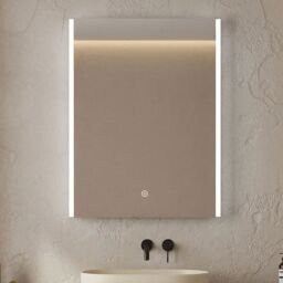 Balterley Rectangular 1 Door Touch Mirror Cabinet, Demister 500mm - White/Chrome in Silver - thumbnail 9