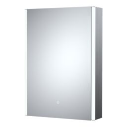 Balterley Rectangular 1 Door Touch Mirror Cabinet, Demister 500mm - White/Chrome in Silver - thumbnail 1