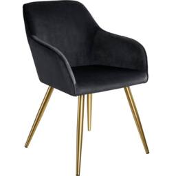tectake Accent Chair Marilyn Per Piece - Black/Gold in Black - Size: 1 Pack