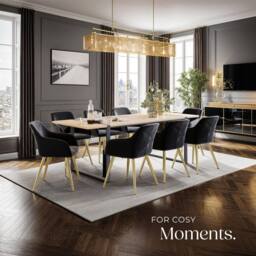 tectake Accent Chair Marilyn Per Piece - Black/Gold in Black - Size: 1 Pack - thumbnail 8