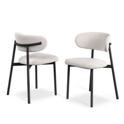 More4Homes Juno White marble Ceramic Dining Table & 8 Myla Linen Chairs in Beige - thumbnail 7
