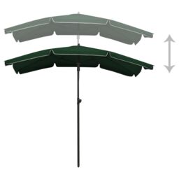 Berkfield Home Garden Parasol with Pole 200x130 cm Green - thumbnail 4