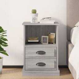 Berkfield Home Bedside Cabinet Grey Sonoma 43x36x60 cm - Size: 43 x 36 x 60 cm - thumbnail 2