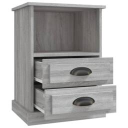 Berkfield Home Bedside Cabinet Grey Sonoma 43x36x60 cm - Size: 43 x 36 x 60 cm - thumbnail 7