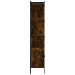 Berkfield Home Bookcase with Doors Smoked Oak 76.5x30x154.5 cm Engineered Wood in Brown - thumbnail 6
