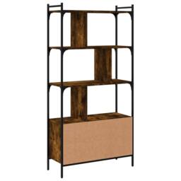 Berkfield Home Bookcase with Doors Smoked Oak 76.5x30x154.5 cm Engineered Wood in Brown - thumbnail 7