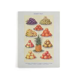 "Artery8 Summer Dessert Fruit Kitchen Mrs Beeton Canvas Wall Art Print in Yellow - Size: W18"" x H24""" - thumbnail 1