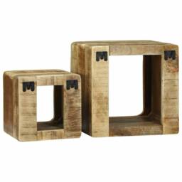 Berkfield Home TV Unit 36x36x30 cm Solid Wood Mango in Brown - Size: 36 x 36 x 30 cm - thumbnail 7