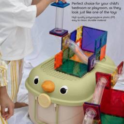 ATEK Large 45L Toy Storage Box with Lid on Wheels Kids Toy Organizer Box in Green - thumbnail 7