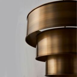 Loops Hanging Ceiling Pendant Light AGED BRASS 3 Ring Metal Shade Lamp Bulb Holder in Metallics - thumbnail 4