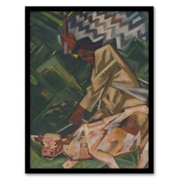 "Artery8 Opposite Abstract Geometric Kubincan Framed Wall Art Print in Green - Size: W12"" x H16""" - thumbnail 1