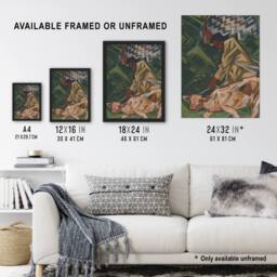 "Artery8 Opposite Abstract Geometric Kubincan Framed Wall Art Print in Green - Size: W12"" x H16""" - thumbnail 3