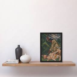 "Artery8 Opposite Abstract Geometric Kubincan Framed Wall Art Print in Green - Size: W12"" x H16""" - thumbnail 4