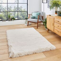 The Rug Shop UK Modern Shaggy Anti-Shed Easy To Clean Area Rug in Cream - Size: 150 cm x 230 cm - thumbnail 1