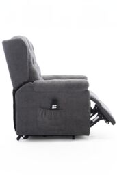 More4Homes Barnsley Fabric Electric Dual Motor Rise Recliner Mobility Armchair in Charcoal - thumbnail 3