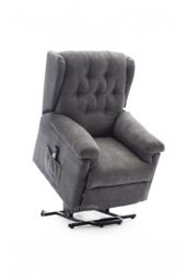 More4Homes Barnsley Fabric Electric Dual Motor Rise Recliner Mobility Armchair in Charcoal - thumbnail 4