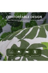 Living and Home 110cm L x 40cm W Banana Leaf Print Button Tufted Lounge Cushion Beach Chair Seat Cushion in Green - Size: 110 cm L x 40 cm W - thumbnail 5