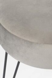 OHS Matte Velvet Dressing Table Stool Ottoman Hairpin Round Vanity Seat Makeup Chair in Charcoal - thumbnail 4