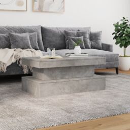 Berkfield Home Coffee Table with LED Lights Concrete Grey 90x50x40 cm - Size: 90 x 50 x 40 cm - thumbnail 4