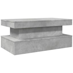 Berkfield Home Coffee Table with LED Lights Concrete Grey 90x50x40 cm - Size: 90 x 50 x 40 cm - thumbnail 3