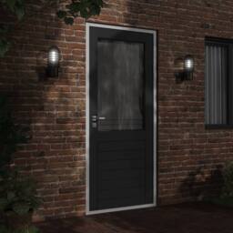 Berkfield Home Outdoor Wall Lights 2pcs Black Stainless Steel