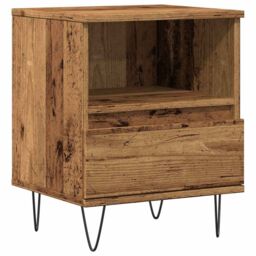 Berkfield Home Bedside Cabinet Old Wood 40x35x50 cm Engineered Wood in Brown - Size: 40 x 35 x 50 cm - thumbnail 2
