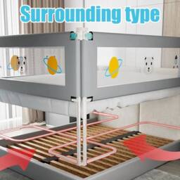 SPETLEK 1.75M Kids Bed Rail Bed Guard Protection in Grey - thumbnail 1