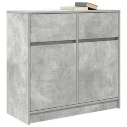Berkfield Home Sideboard with Drawer Concrete Grey 80x34x76 cm Engineered Wood - Size: 80 x 34 x 76 cm - thumbnail 4