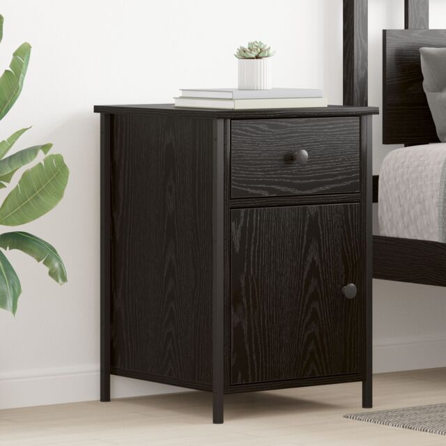 Berkfield Home Bedside Cabinets 2 pcs Black Oak 40x42x60 cm Engineered Wood in Brown - Size: 40 x 42 x 60 cm - image 1
