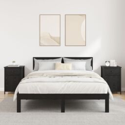 Berkfield Home Bedside Cabinets 2 pcs Black Oak 40x42x60 cm Engineered Wood in Brown - Size: 40 x 42 x 60 cm - thumbnail 4