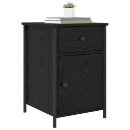 Berkfield Home Bedside Cabinets 2 pcs Black Oak 40x42x60 cm Engineered Wood in Brown - Size: 40 x 42 x 60 cm - thumbnail 3