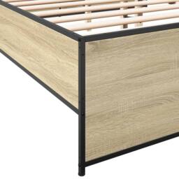 Berkfield Home Bed Frame without Mattress Sonoma Oak 135x190 cm Double in Natural - thumbnail 7