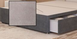 "Somnior Alexas 2 Drawers Divan Bed with 30"" Upholstered Headboard Plush Velvet in Silver - Size: Small Single" - thumbnail 2
