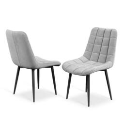 More4Homes Calne Light grey Ceramic Round Dining Table & 6 Nova Velvet Chairs - thumbnail 7