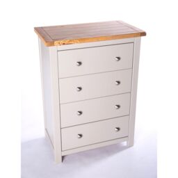 Cabinet Bits Argenta 4 Drawer Chest of Drawers Chrome Knob in Light Grey - thumbnail 3