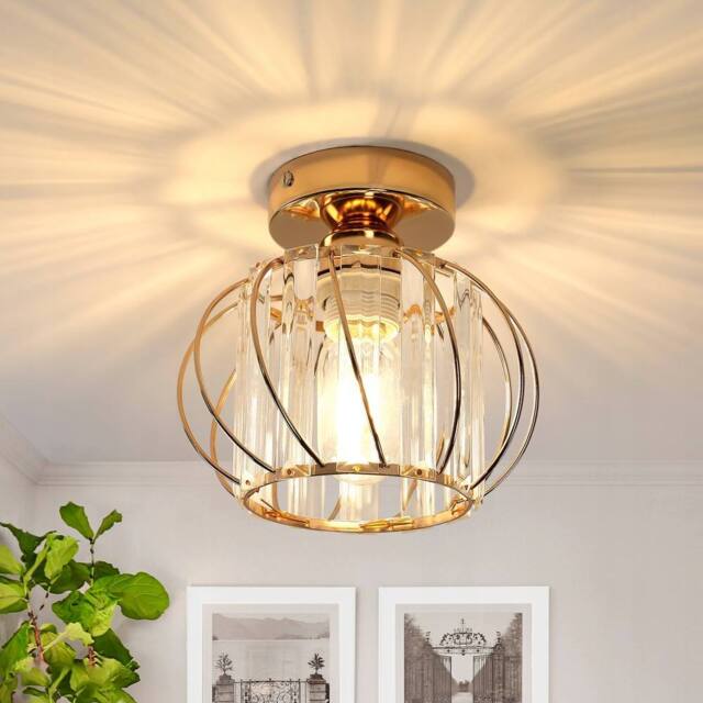 COMELY Crystal Ceiling Lights, E27 Vintage Gold Ceiling Lights, Mini Chandelier - image 1