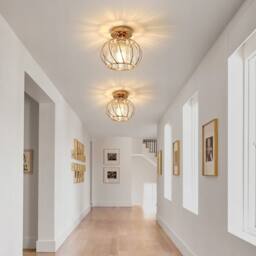 COMELY Crystal Ceiling Lights, E27 Vintage Gold Ceiling Lights, Mini Chandelier - thumbnail 2