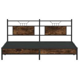 Berkfield Home Bed Frame without Mattress Smoked Oak 183x203 cm Engineered Wood in Brown - thumbnail 6