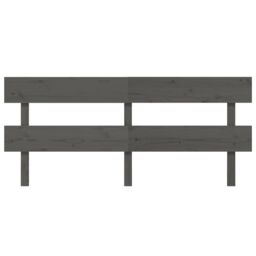 Berkfield Home Bed Headboard Grey 204x3x81 cm Solid Wood Pine - Size: 204 x 3 x 81 cm - thumbnail 3