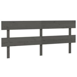 Berkfield Home Bed Headboard Grey 204x3x81 cm Solid Wood Pine - Size: 204 x 3 x 81 cm - thumbnail 2