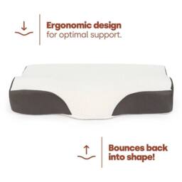 FLAVORA Neck Support Pillow Memory Foam Washable Cover in Grey - Size: Single - thumbnail 1