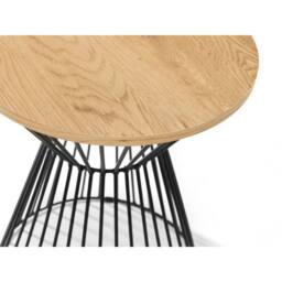 Cheshire Carloway Round Wire Lamp Table in Euro Oak & Black in Beige - thumbnail 5