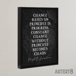 "Artery8 Dwight D Eisenhower Change Quote Framed Canvas Wall Art Print in Grey - Size: W12"" x H16""" - thumbnail 2