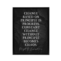 "Artery8 Dwight D Eisenhower Change Quote Framed Canvas Wall Art Print in Grey - Size: W12"" x H16""" - thumbnail 1